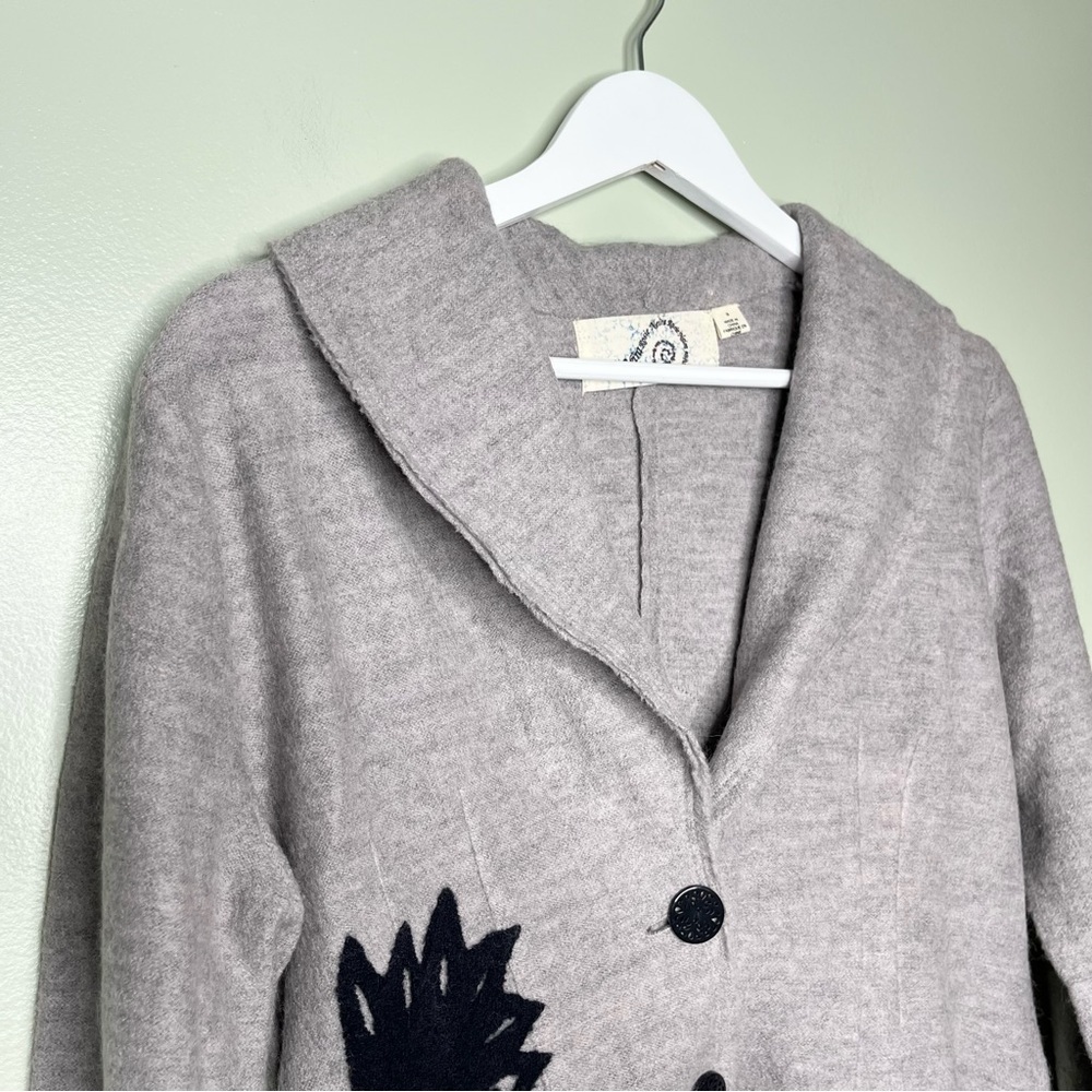Anthropologie Rosie Neira Women’s 100% Wool Sweater Jacket in Grey Size Small - Picture 3 of 9